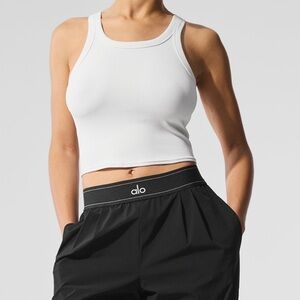 ALO Yoga Classic White Ribbed Tank Top